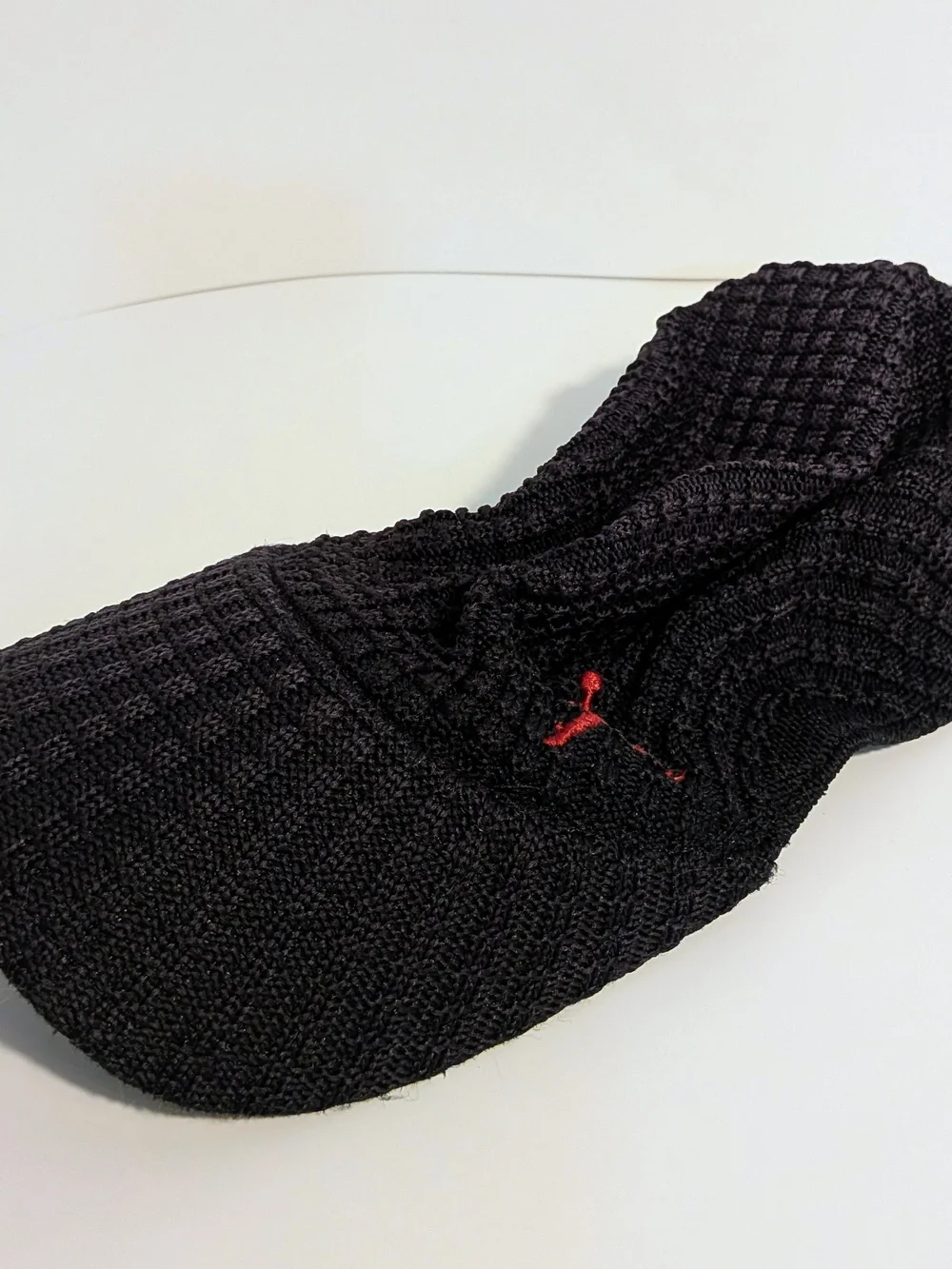 Nike Black Knit Visor Cap with Red Logo